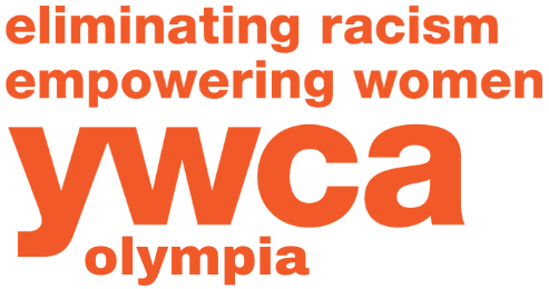 YWCA of Olympia logo – dedicated to eliminating racism and empowering women. YWCA of Olympia is a community partner for our Women Rock! concert.